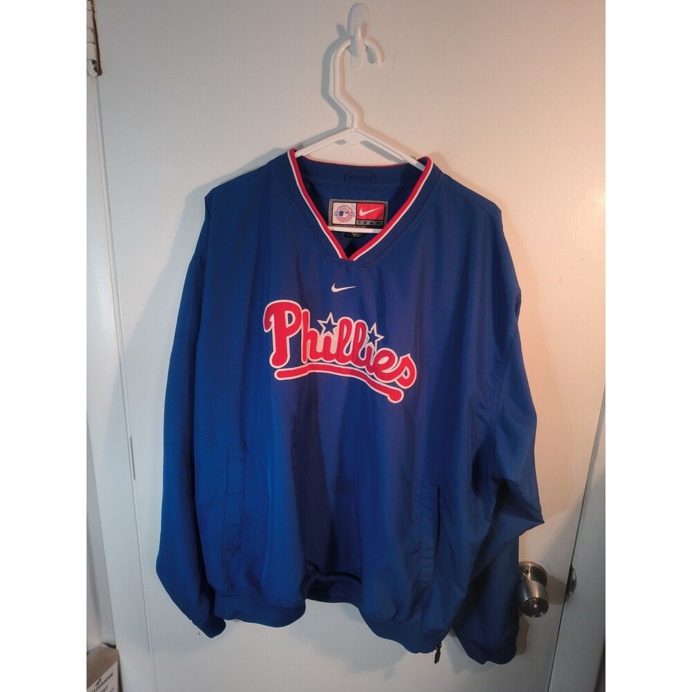 Vintage Y2K Nike Team Philadelphia Phillies Center Swoosh Pullover Windbreaker L